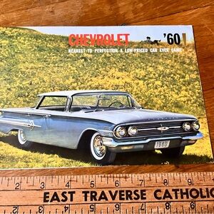 Vintage 1960 Chevrolet Brochure Cover - Light Blue Classic Car